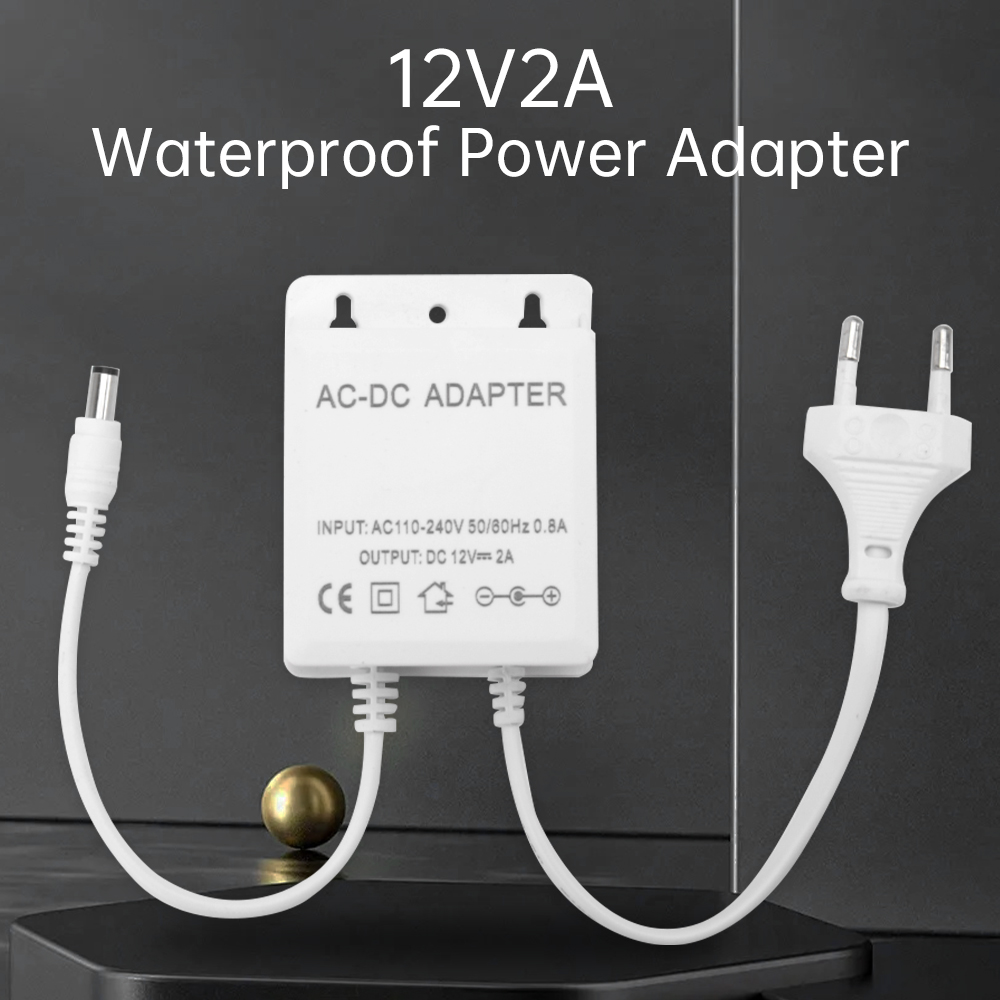 Outdoor Power Plug In - DC12V 2A EU Adapter wtyczki bezpieczeństwo