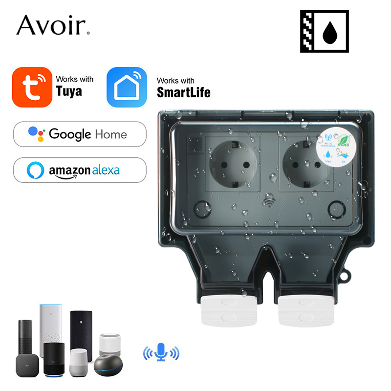Outdoor Power Outlet Wifi - Gniazdka elektryczne Avoir Tuya Ip66 wodoodporne
