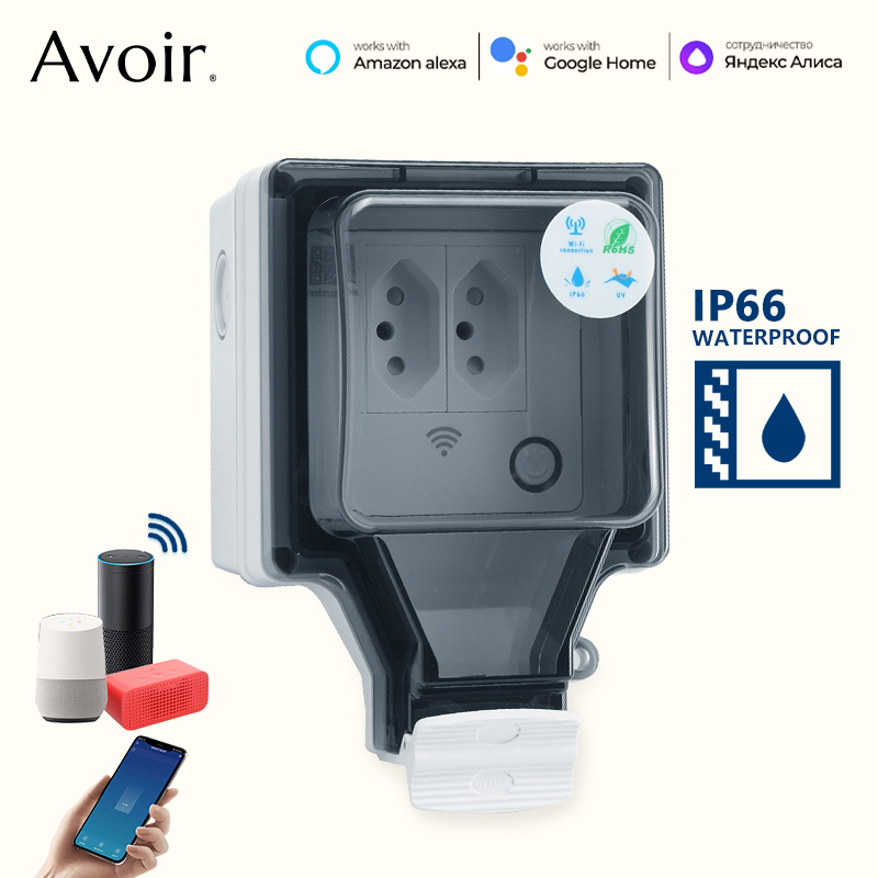 Outdoor Power Outlet Wifi - Avoir Tuya Wifi inteligentne gniazdo IP66