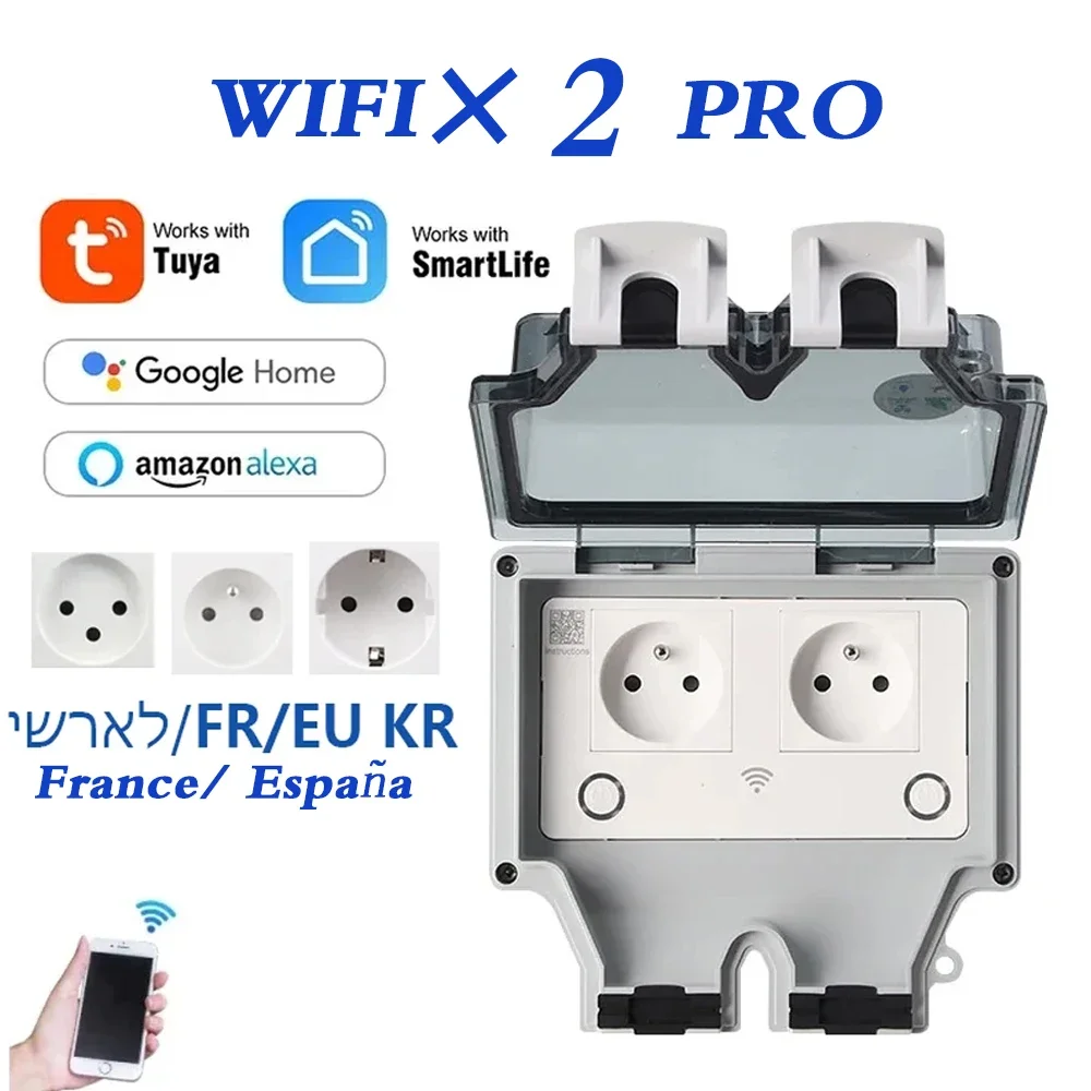 Outdoor Power Outlet Wifi - Wodoodporne gniazdko elektryczne Tuya EU FR