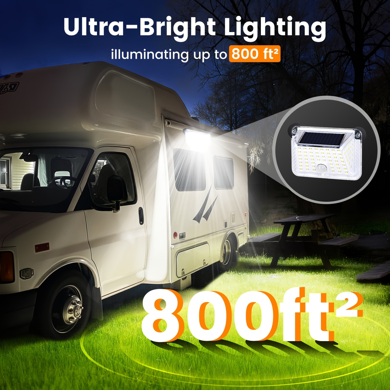 Outdoor Power G Sensor - Magnetyczna lampa solarna do przyczep, z