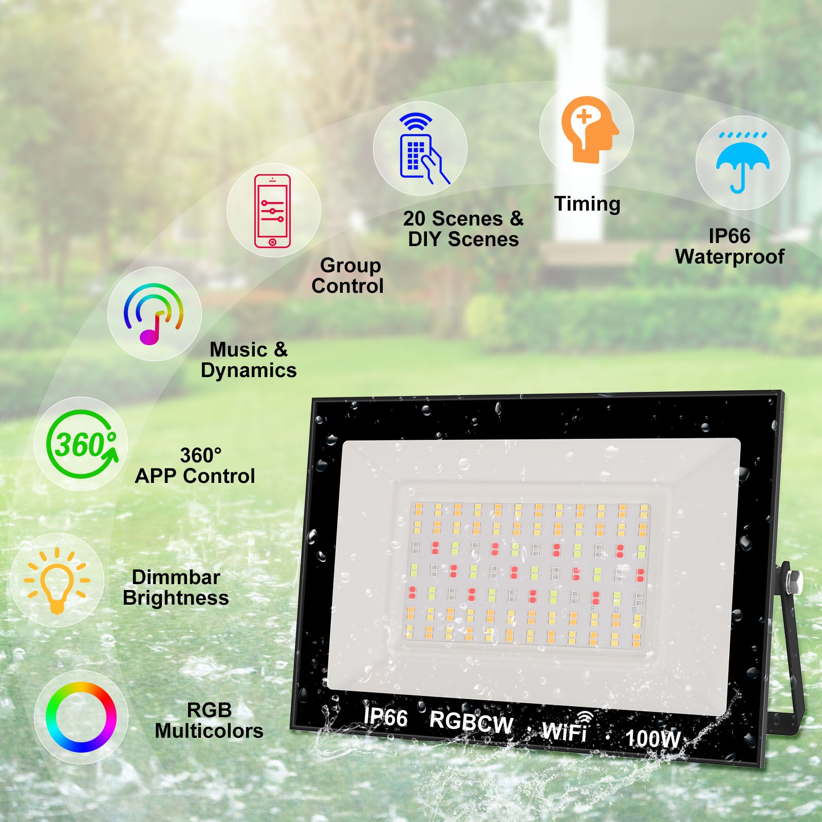 T-sunrise 100W RGB inteligentn – Outdoor Power Outlet Wifi recenzja i cena