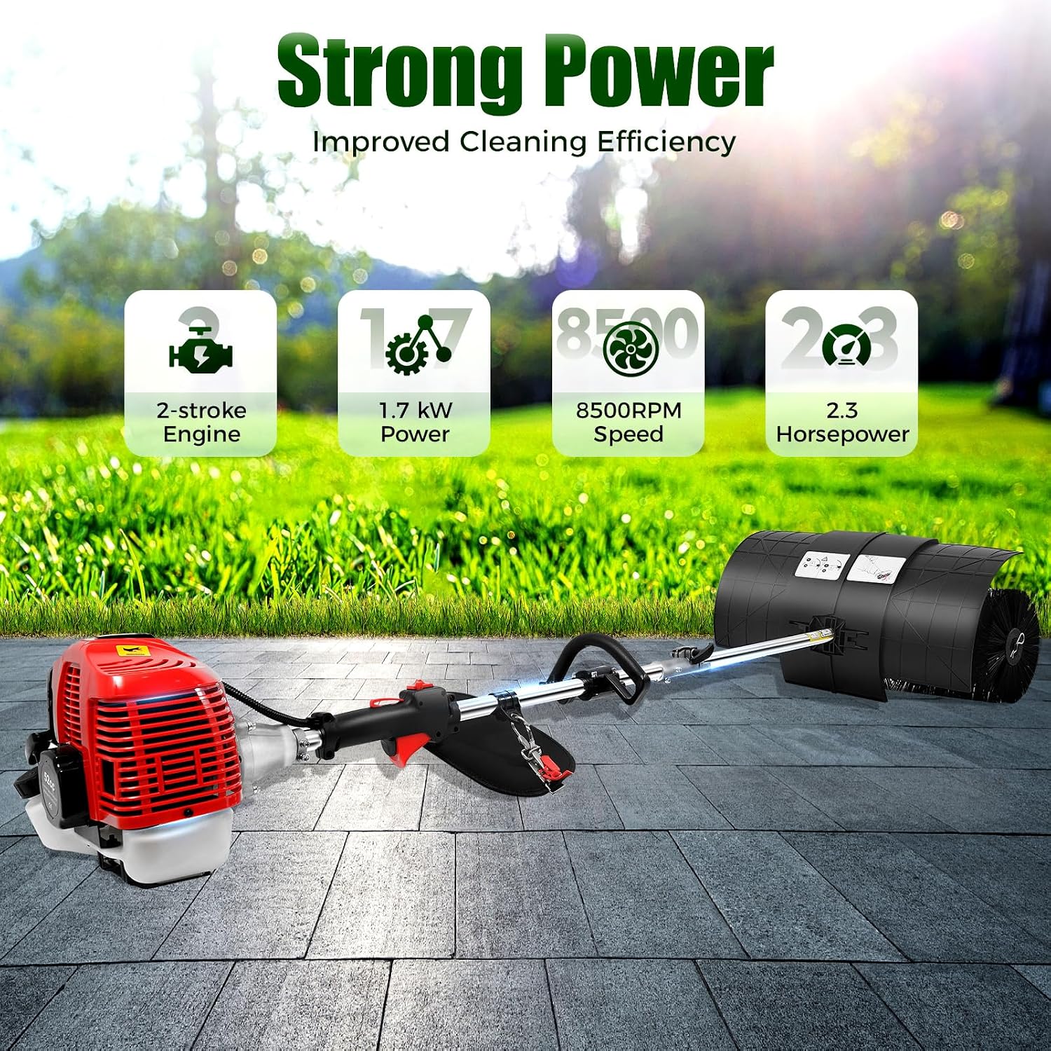 Odkurzacz spalinowy ręczny 52C – Outdoor Power Broom recenzja i cena